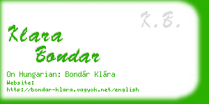 klara bondar business card