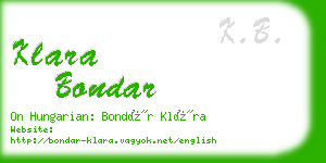 klara bondar business card